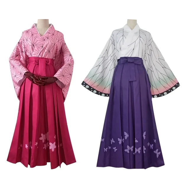 Anime Cosplay Costumes Adult Kimono Set Women Robe Kochou Shinobu Costume  Halloween Kimono Outfit for Womens Girls