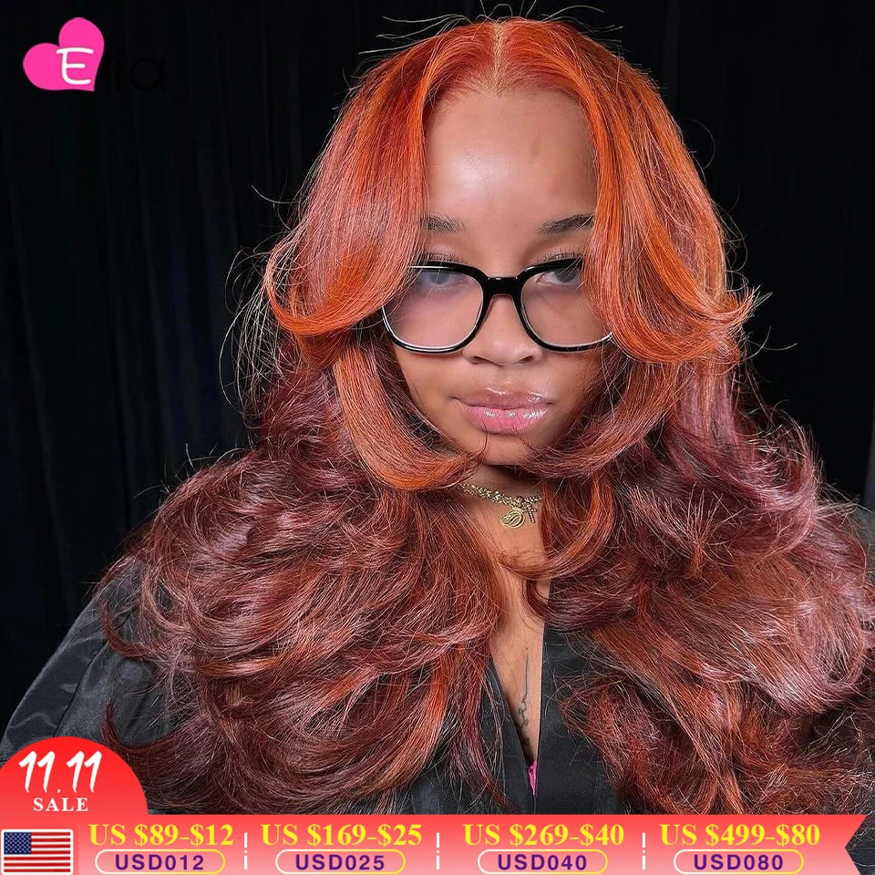 Ombre Orange Ginger Body Wave Lace Front Wigs Human Hair 13x4 13x6 Lace Frontal Human Hair Wigs 5x5 Closure Brazilian Wig human hair wig lace front wigs