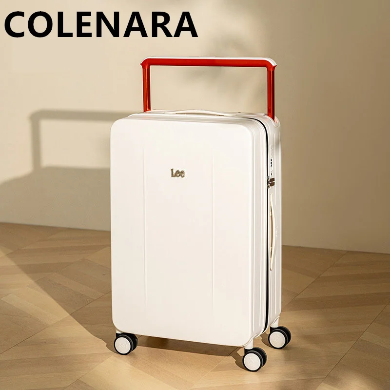 

COLENARA High Quality Suitcase 20"22" USB Charging Boarding Case 24"26" with Cup Holder Trolley Case Rolling Hand Luggage