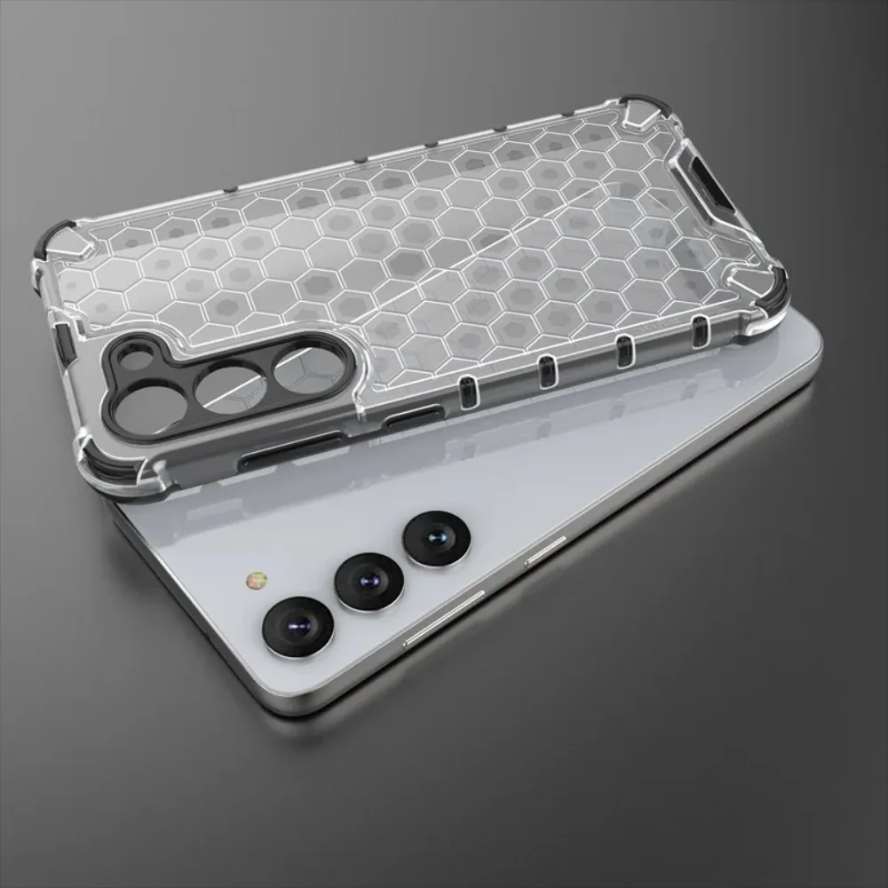 2-in-1 Full Protection Shockproof Translucent Phone Case with Hard Armor Cover