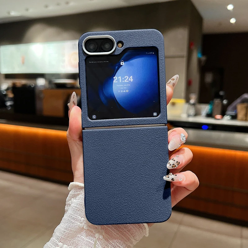 כיסוי עור מפואר עמיד במכות רך TPU לטלפון סמסונג גלקסי Z Flip 7 FE 6 5 4 3 5G