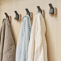 Walnut Coat Wall Hook Wall Hanging Coat Rack for Bedroom Hallway Wall Hooks Coat Clothes Holder Nail Free Adhesive Installed 2