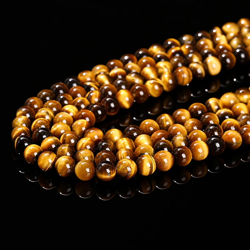 Wholesale Natural Yellow Tiger Eye Stone Bead Loose Spacer 4 6 8 10 12mm For Jewelry Making Diy Necklace Bracelet Accessoy 3