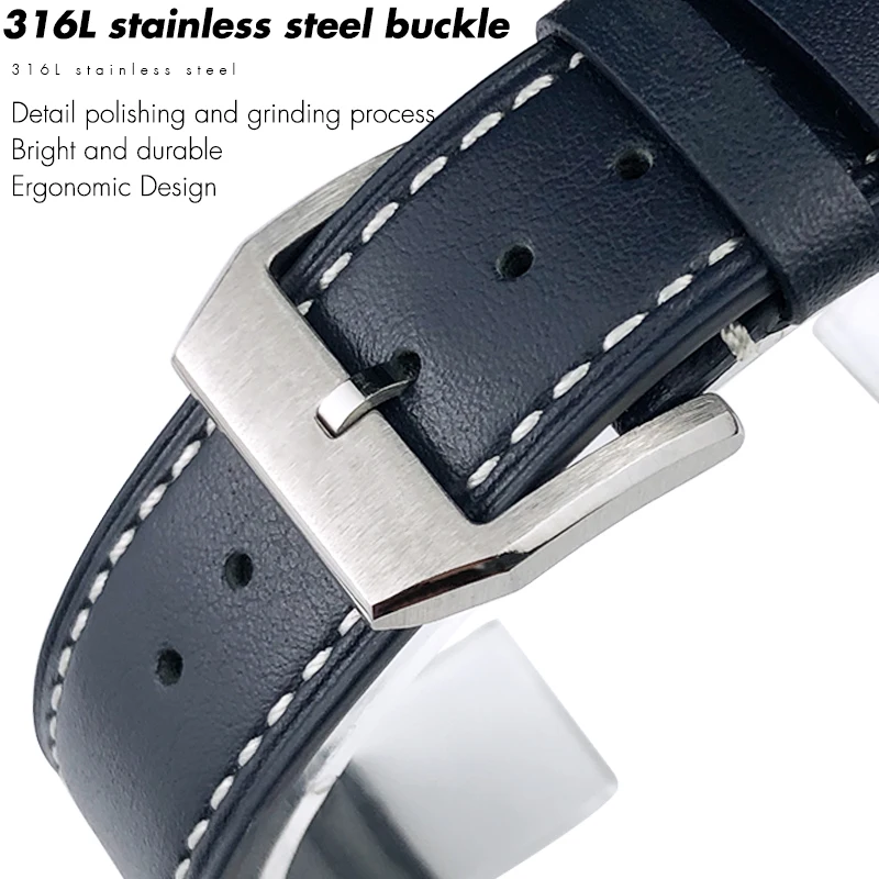 Genuine Leather Watch Strap 20mm 21mm 19mm 22mm Cowhide Watchbands For IWC Mark Big Pilot Spitfire PORTOFINO Watch Accessories