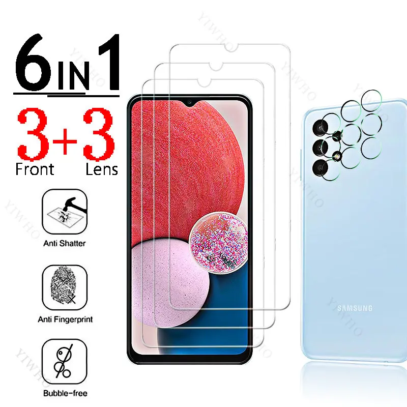 Vetro A Copertura Totale Per Samsung Galaxy A13 Sblocco Delle Impronte Digitali Per Samsung A 13 6.6 "Proteggi Schermo Obiettivo Protettivo Per Fotoca