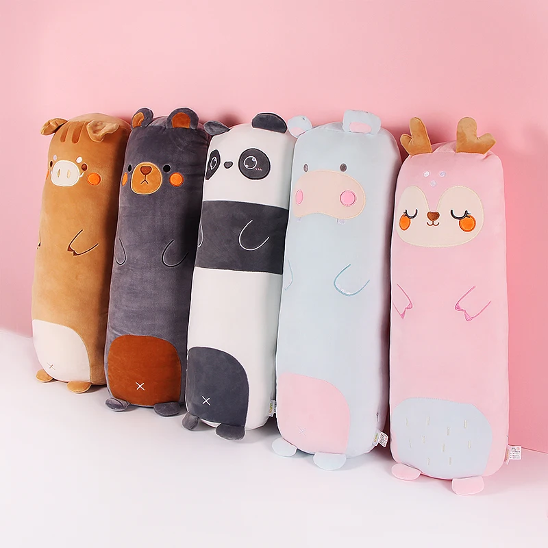 

Kawaii Длинная Подушка Кот панда свинка плюшевая игрушка мягкие Мультяшные Животные медведь олень подушка стул Подушка Детские игрушки подарок для девочек