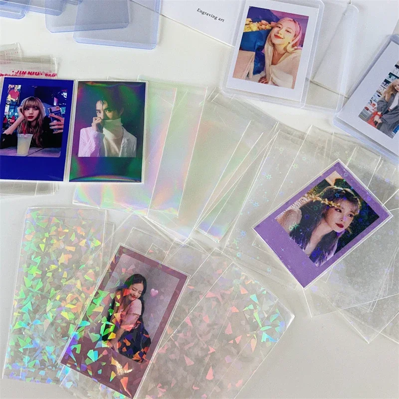 Photo Card Holder Photocard Protector Photocard Holder 20pcs Kpop Laser Clear Photo Cards Sleeves Kpop Photocard Holder Shinny Card Protector Idol Cards Sleeves Laser Photo