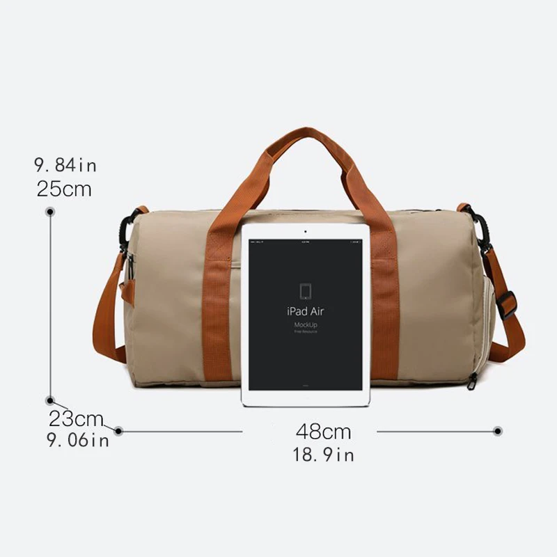 Large capacity travel bag, luggage bag, dry wet separation, fitness yoga bag - for sports, weekend vacations, and leisure use