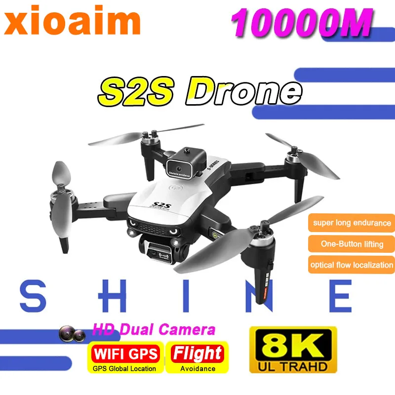 

For Xiaomi S2S Mini Drone 4k 8K HD Camera Obstacle Avoidance Aerial Photography Brushless Motor Foldable Rc Quadcopter Kid Toy
