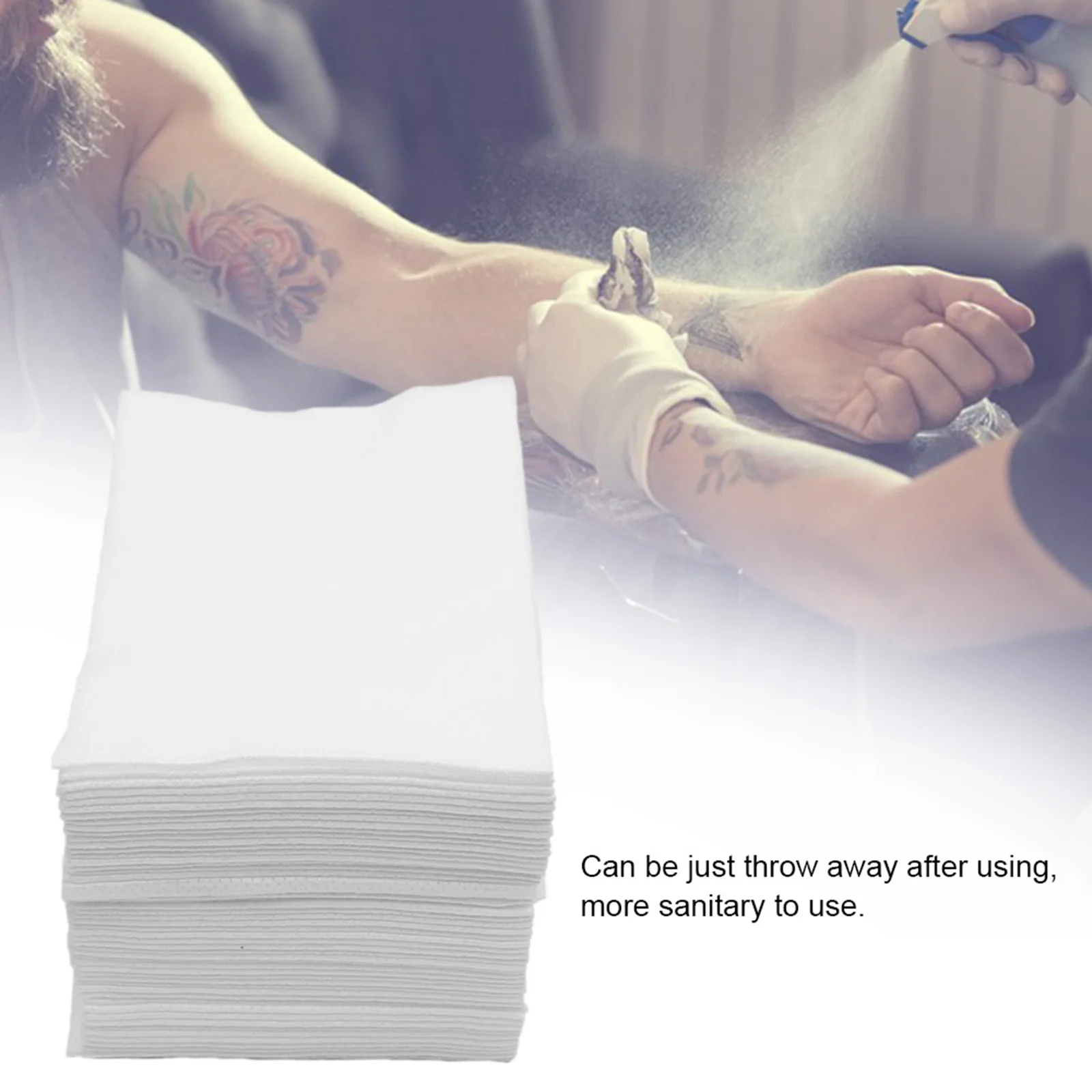 Tattoo Wipe Paper 50pcs Disposable Tattoo Wipe Paper Towel Tissue Body Art Permanent Makeup Tattoo Cleaning Tools Supplies Accessories