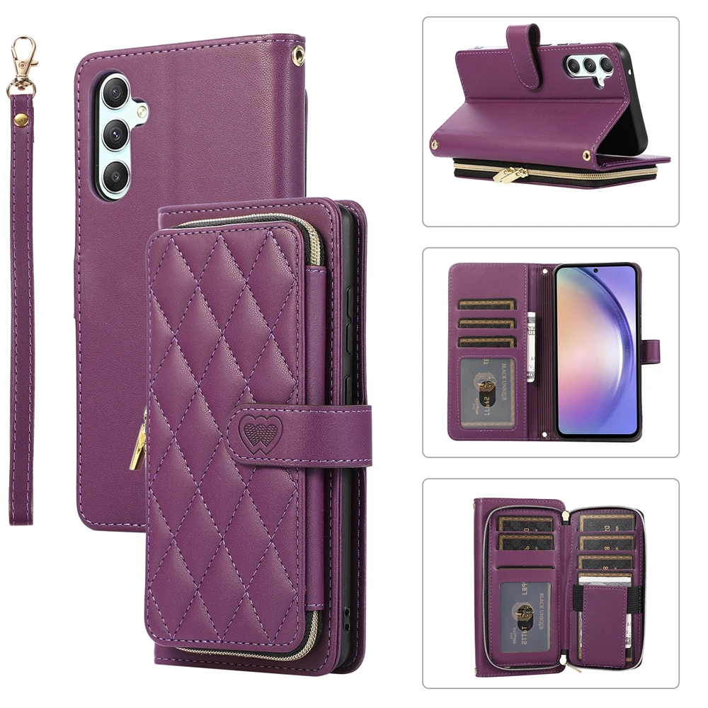 Crossbody Leather Wallet Phone Case with Strap