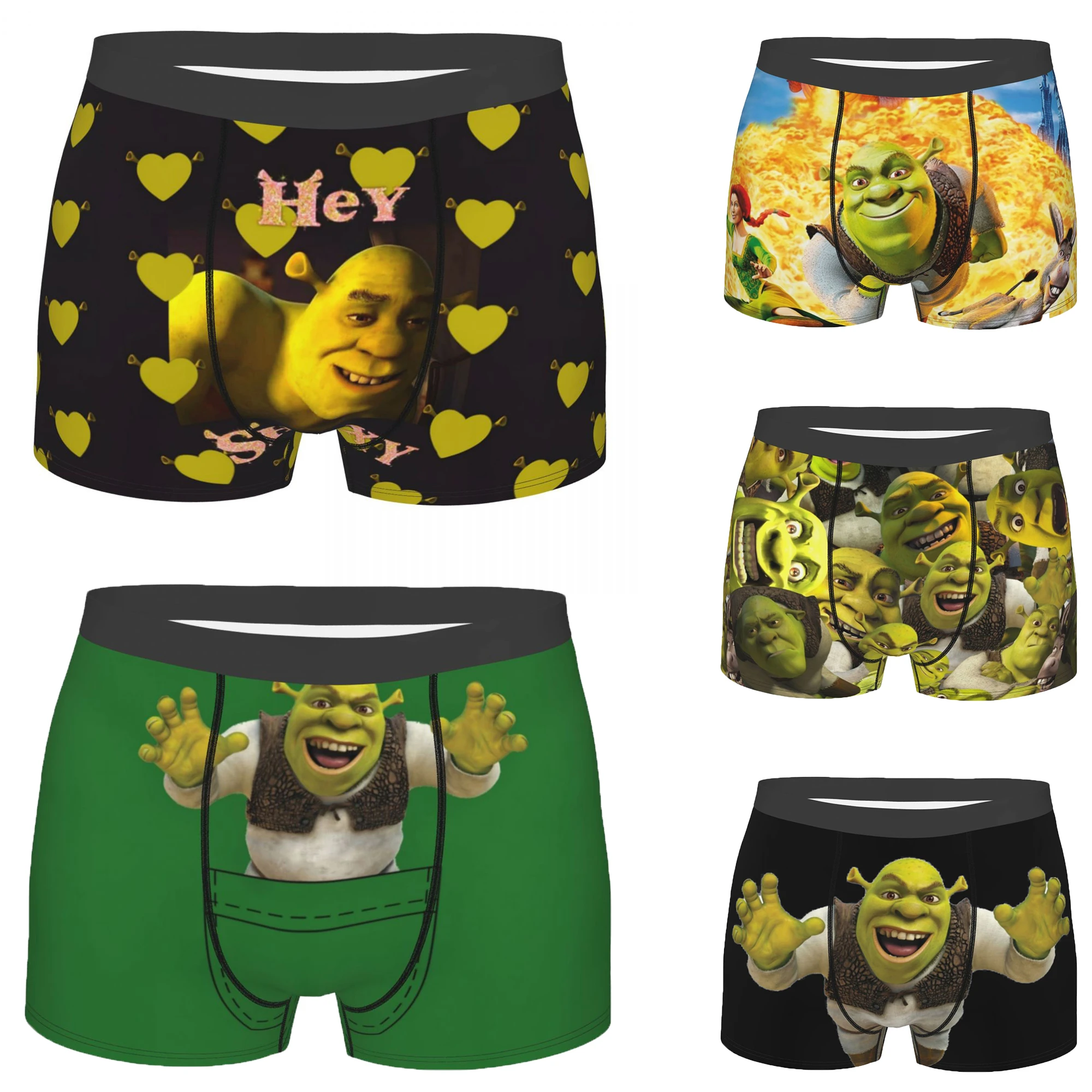 Man Boxer Shorts Panties Hey Shrexy Shrek Meme Soft Underwear Unique