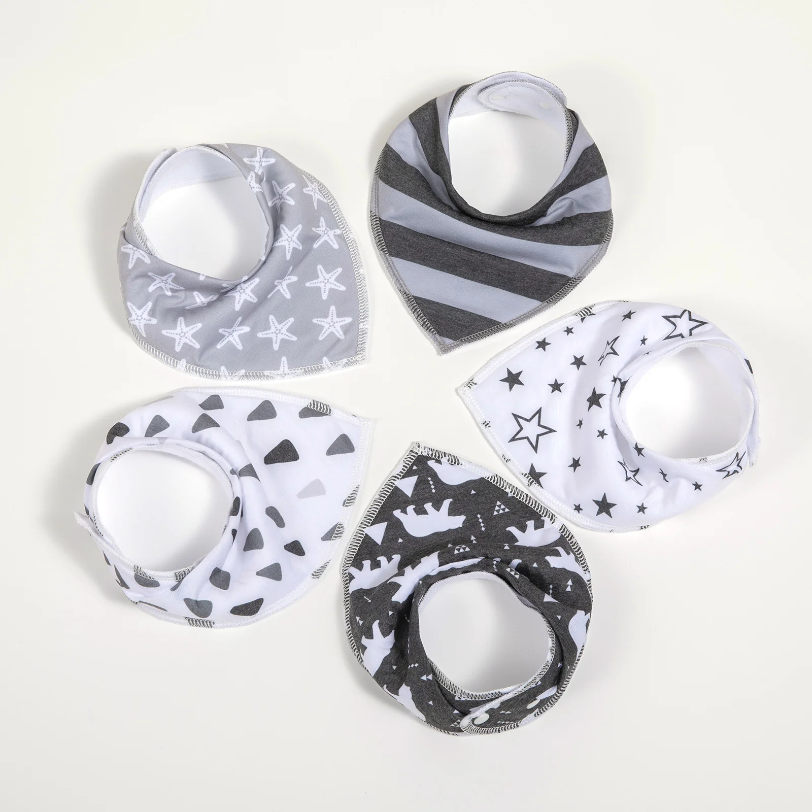 Bebê recém-nascido Bandana Bibs Set, Alimentação Drool Bibs, 100% Algodão Orgânico, Lenço Triangular, Toalha de Saliva Infantil, Animal