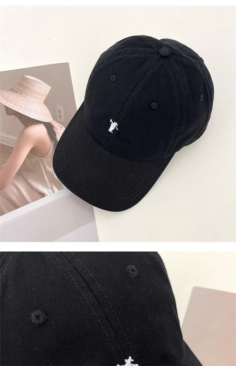 Unisex Sommer Baseball Kappe Männer Frauen Baumwolle Hüte Einfache Landwirt Stickerei Kappe Casual Sonnenschirm Kappen Einstellbar Weiche Sport Hut – Detail 21