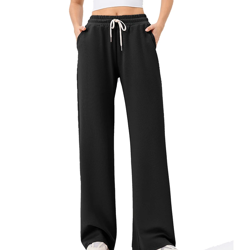 Customize Loose Breathable High Waist Casual Sports Pants Drawstring Gym Fitness Trousers Quick Dry Running Jogging Bottoms
