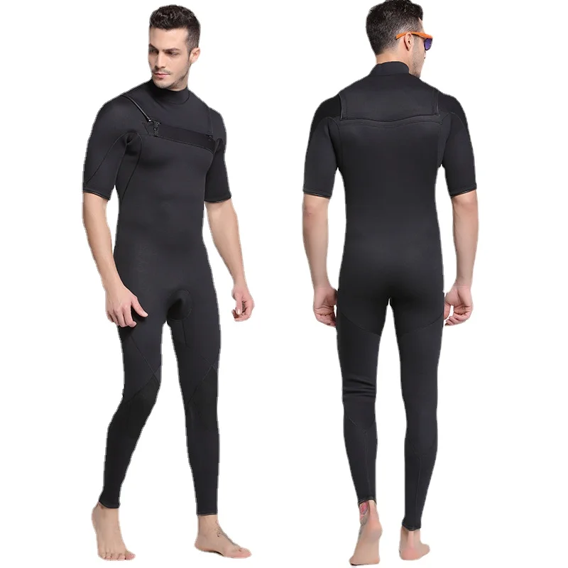 Sbart Men 3mm One piece Surf Suit Short Sleeve Wetsuit Neoprene