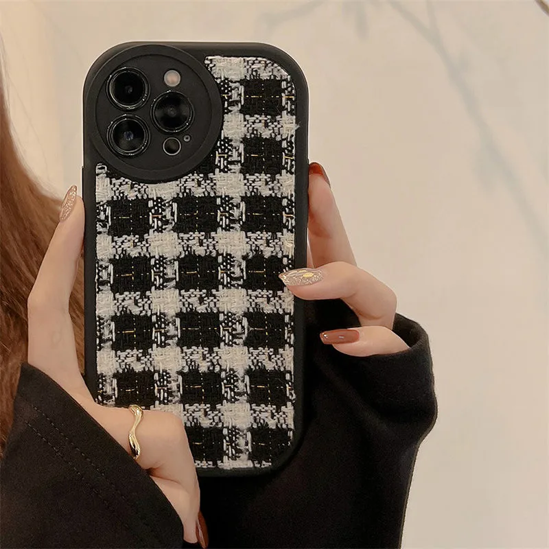 Vegan Leather and Tweed Phone Case Luxury iPhone Cases for 