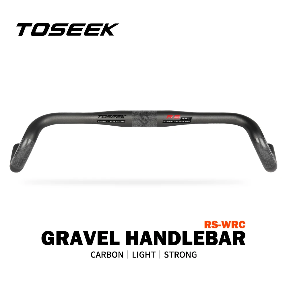 TOSEEK Carbon Gravel Lenker Äußere Drop Bar Lenker 31,8mm Cyclocross Rennrad Lenker 400/420/440mm Mattschwarz – Detail 1
