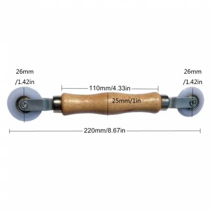 Pressing Wheel Wooden Shank Bump Double Bearing Nylon Press Wheels Machine Accessories for Door Screen Installation