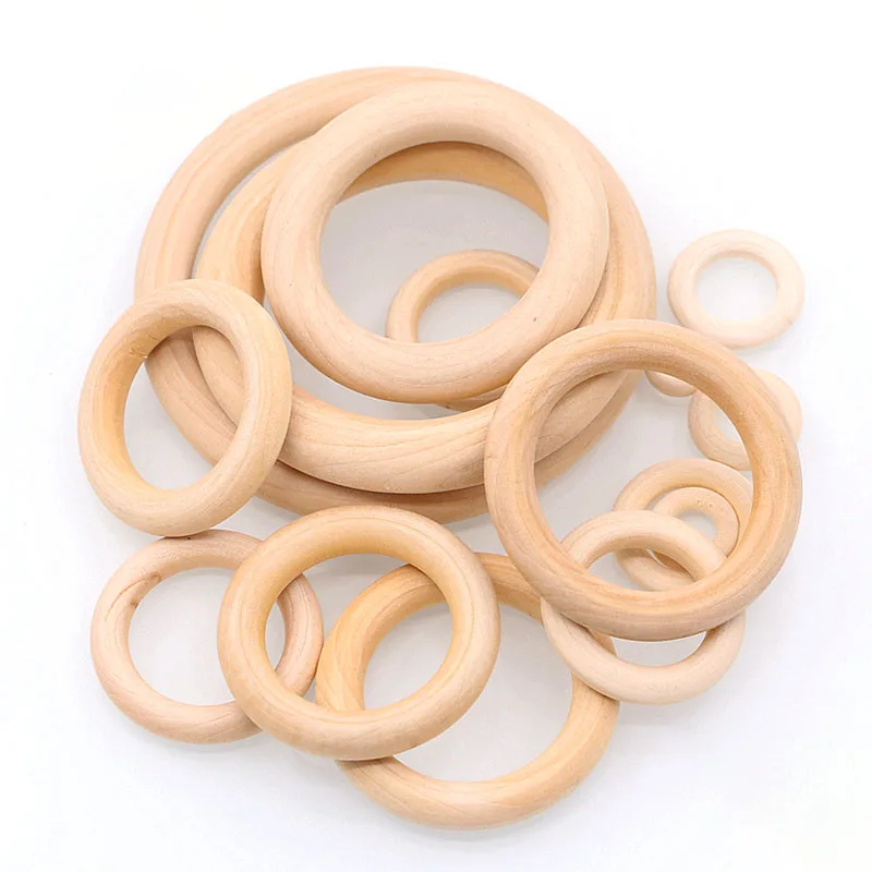 Unfinished Wooden Rings 15-100MM Natural Wood Rings For Macrame DIY Crafts  Wood Hoops Ornaments Connectors Jewelry Making