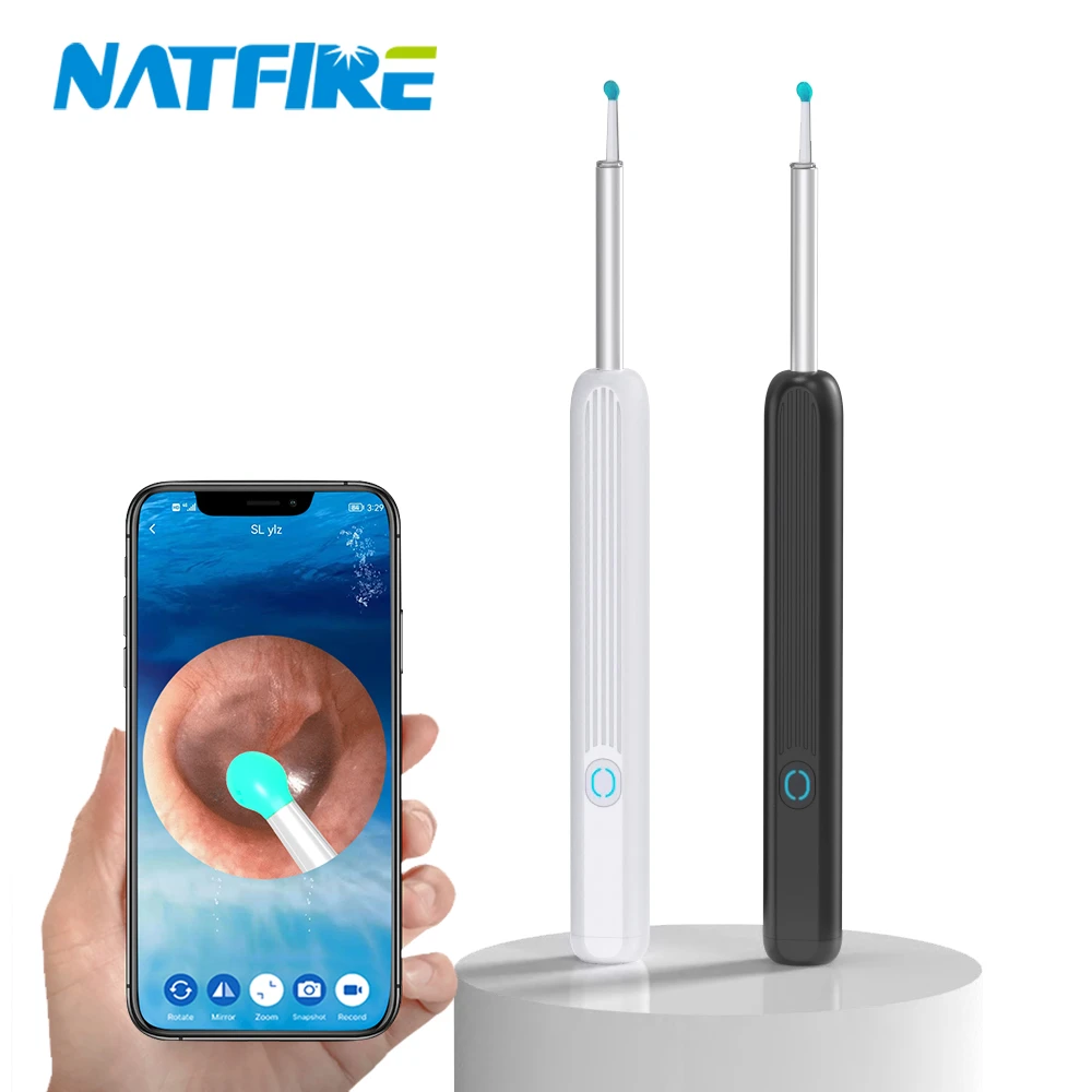 Natfire Ne3 Ear Cleaning Kit Smart Visual Ear Sticks 1296p Ear Wax