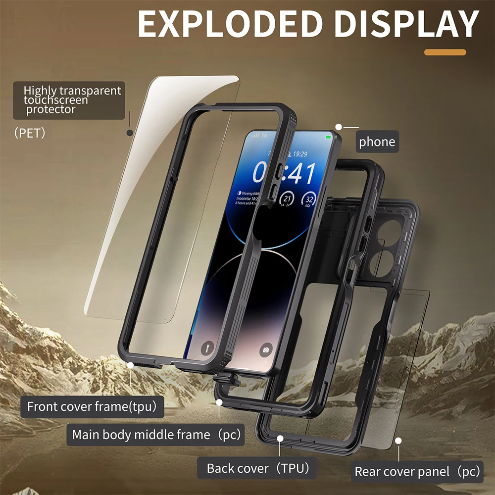 IP68 Waterproof Case For Xiaomi Redmi Note 13 Pro Cover 12 5G Underwater Diving Protect Skin Funda Built-in Screen Protector