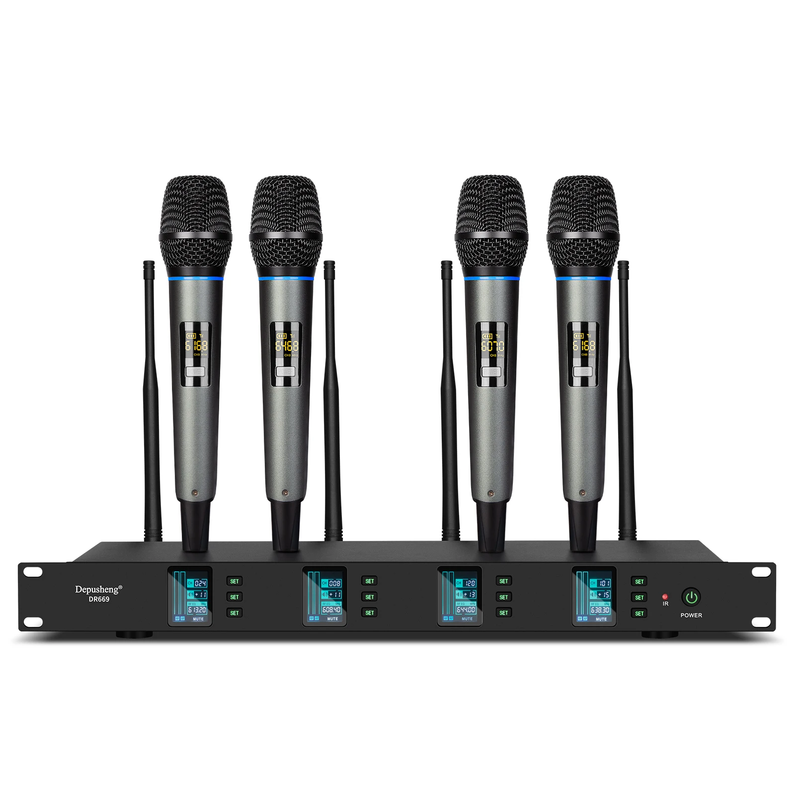

Biner DR669 4 Handheld Lightweight And Portable rechargeable battery Wireless Microphone For Karaoke