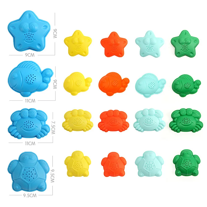 JOUET DE PLAGE,Yellow--Jeu de bac ?� sable en silicone pour enfants, jouets'?�t?� pour la plage 