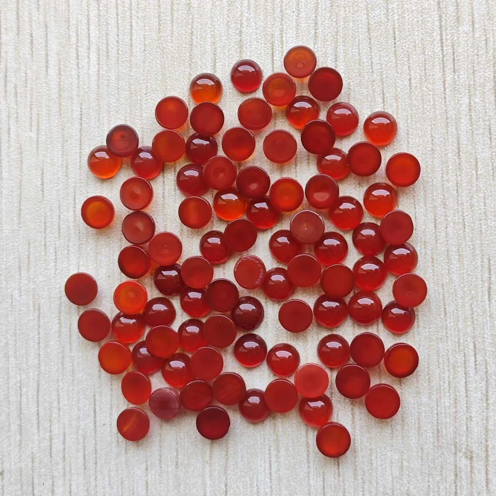 Wholesale 100pcs High-Quality 6mm Natural Stone Round Cabochon Beads for Jewelry Making Accessories