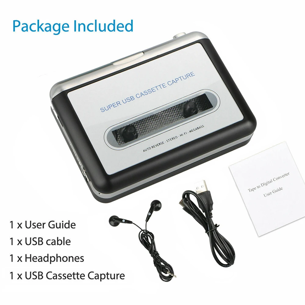 Cassette Player USB Cassette to MP3 Converter Capture Audio Music Player Tape Recorder