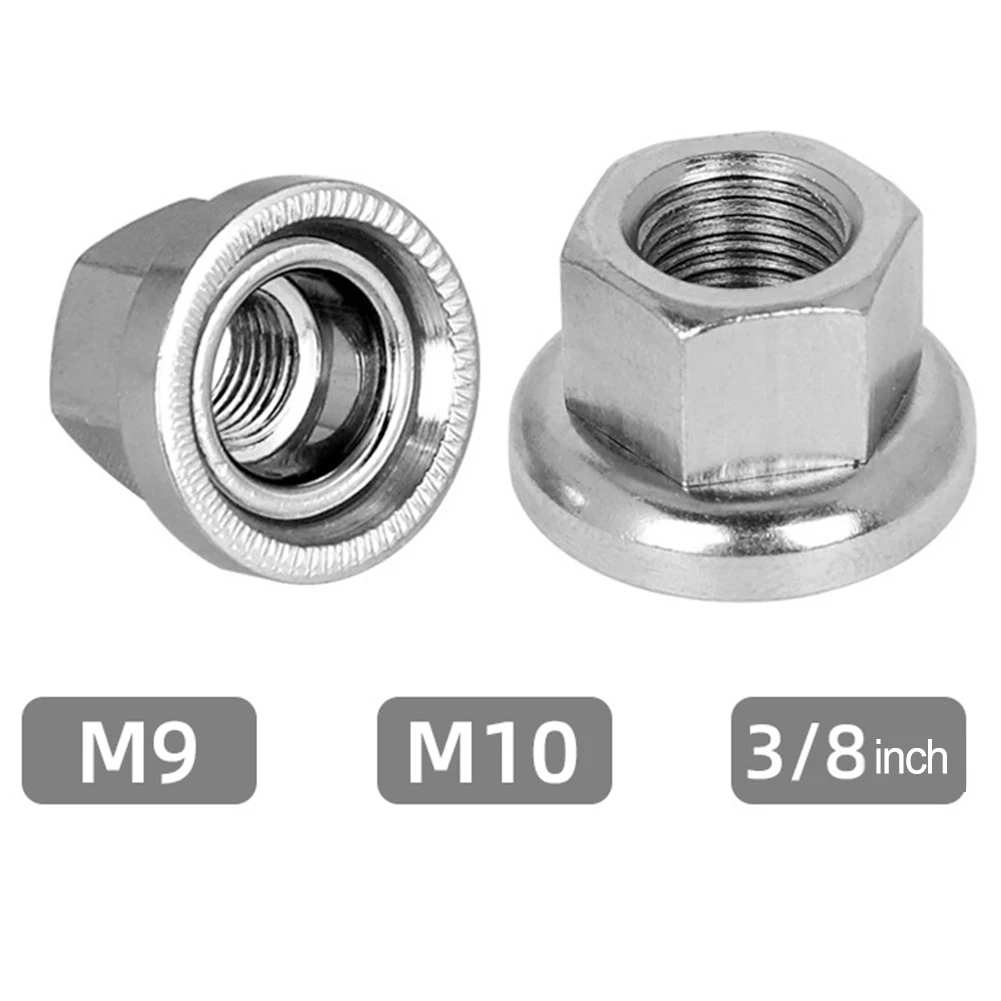 Description Picture 2 of item2pcs Bicycle  Hub Screw Nuts M9 M10 3/8 Dark Silver Front Rear Hub Screws Fixed Gear Bike Drum Axle Hubs Accessories