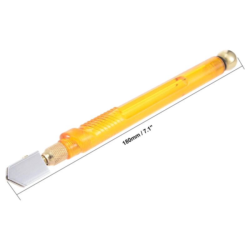 6mm-12mm Glass Cutter Diamond Cutter Head Steel Blade Cutting Tool Pencil Style Oil Feed Plastic Handle 180mm Manual Tool