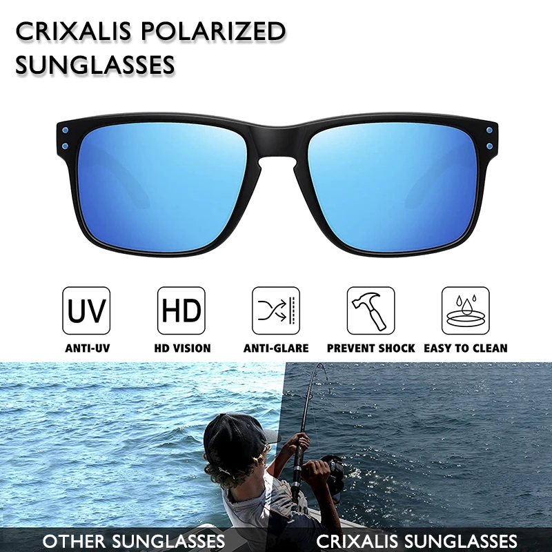 Polarized sunglasses CRIXALIS Polarized Sunglasses for Men Women Designer Driving Night Vision Sun Glasses Male Fishing UV400 zonnebril heren