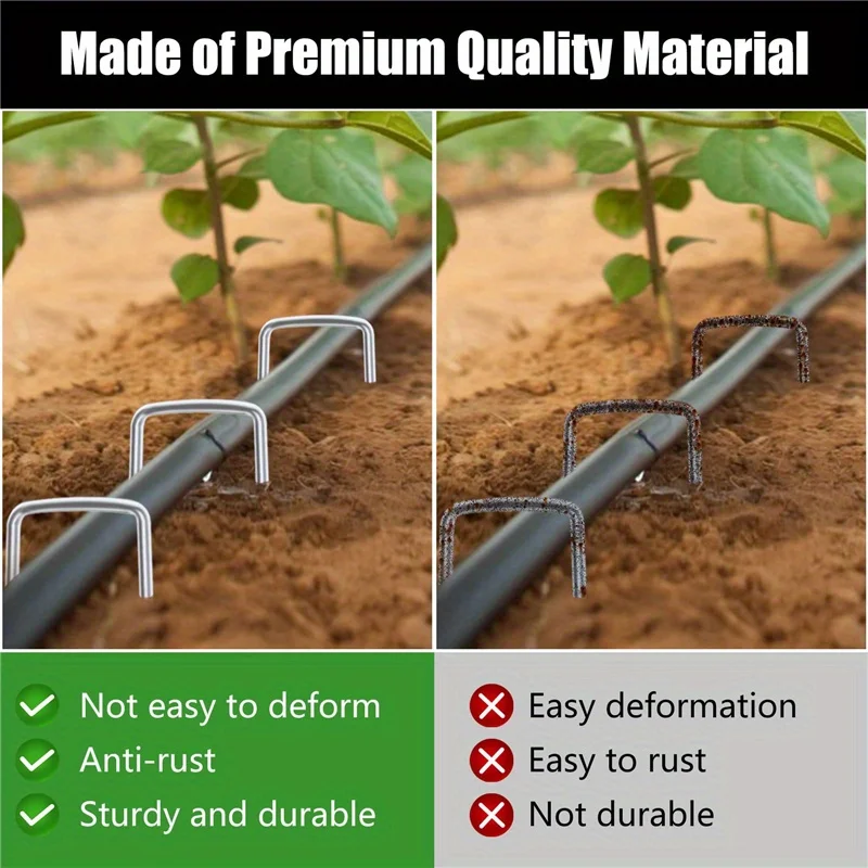 galvanized landscape staples, outdoor decorative stakes, anti weed barrier fabric anti rust staples, U-shaped tent