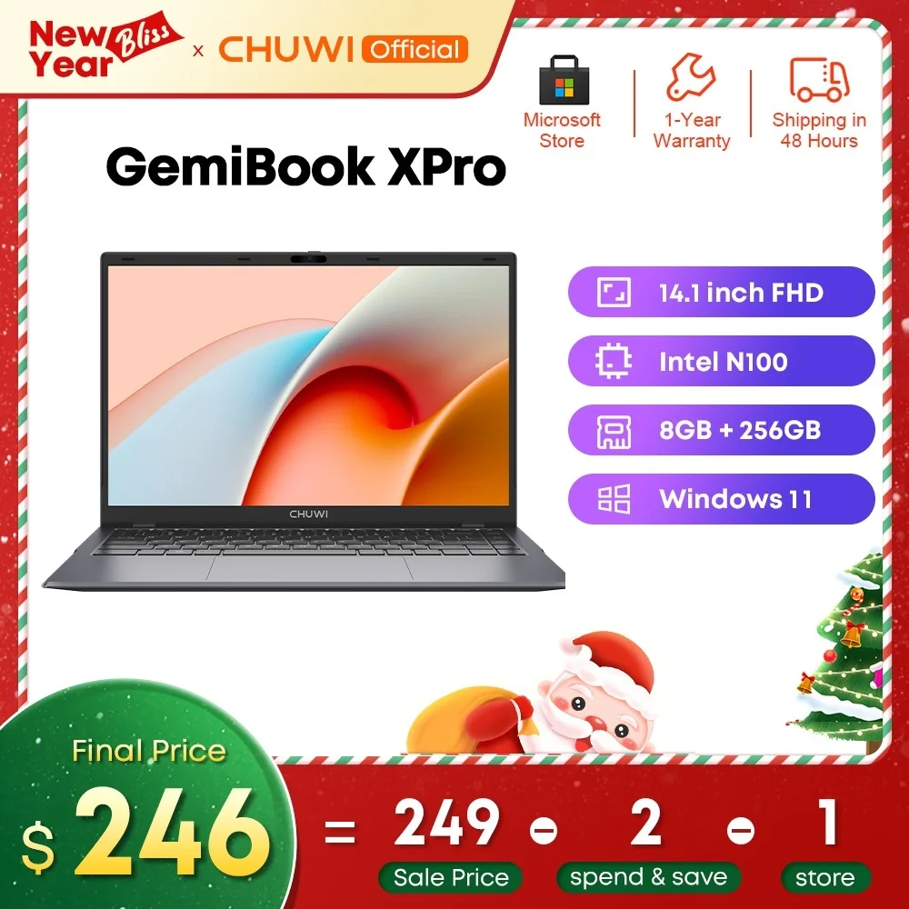 CHUWI 15.6''GemiBook Plus Windwos 11 Laptop Intel Alder Lake N100