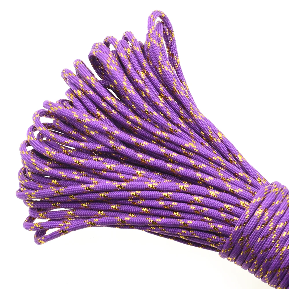 Gold & Silver 550 Paracord - Premium Mil-Spec Type III 7-Strand Core, 100 FT, 19 Vibrant Colors