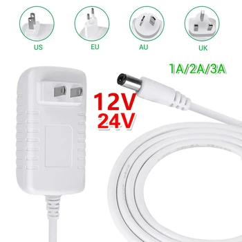 LED 전원 어댑터, 12V 24V 전원 공급 장치, AC to DC 어댑터, 변압기, LED 조명 전원 어댑터, 1A, 2A, 3A, EU, 미국, 영국, AU 플러그, 스트립용