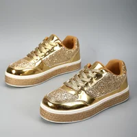 Ngouxm femmes paillettes baskets Skateboard brillant baskets strass Bling mariage chaussures de mariée paillettes brillantes vulcaniser chaussures 3