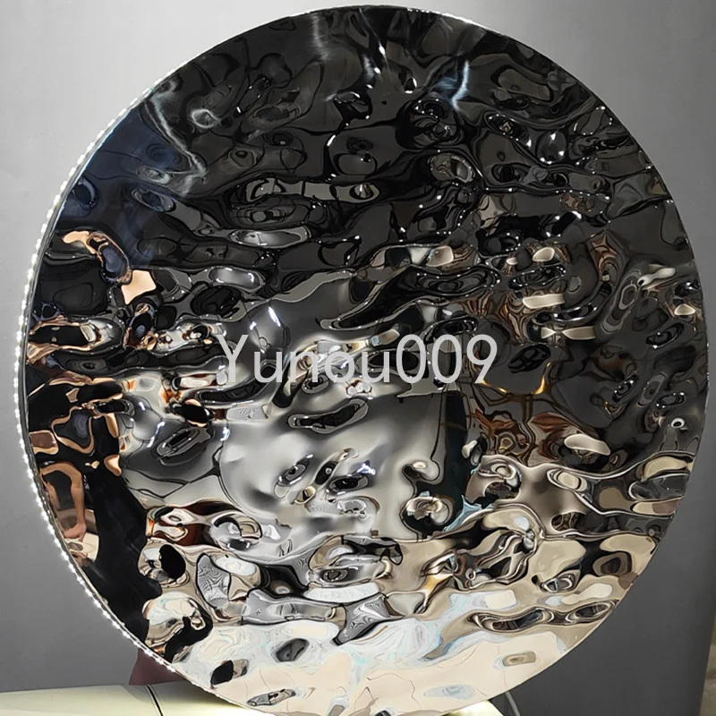 

Metal Wall Accents for Hotel Wall Decor Round Water Wave Light Luxury Simple Design Wall Accents for Living Room Modern