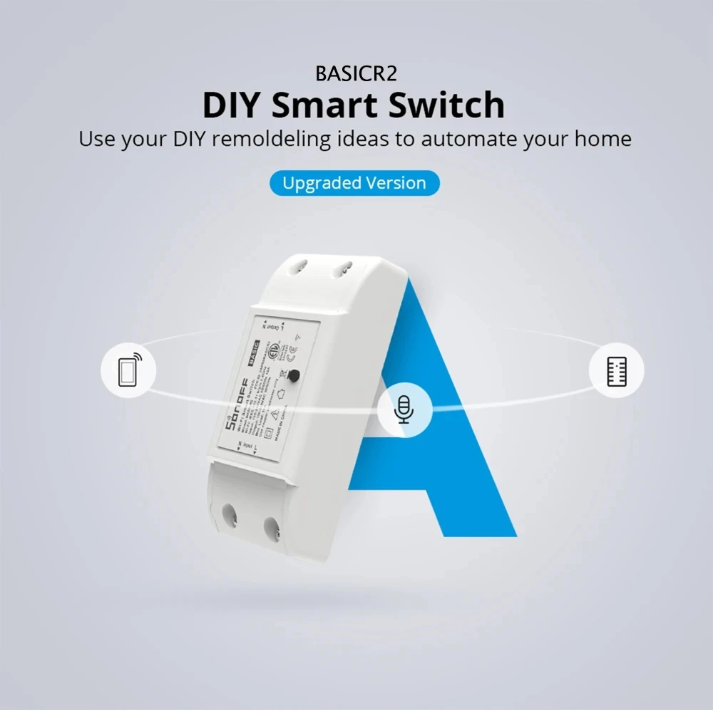 SONOFF BASIC R2 Smart Home Controller Module Voice Control Sync Status Home Assistant Google Home Smart Scene via eWeLink APP 2