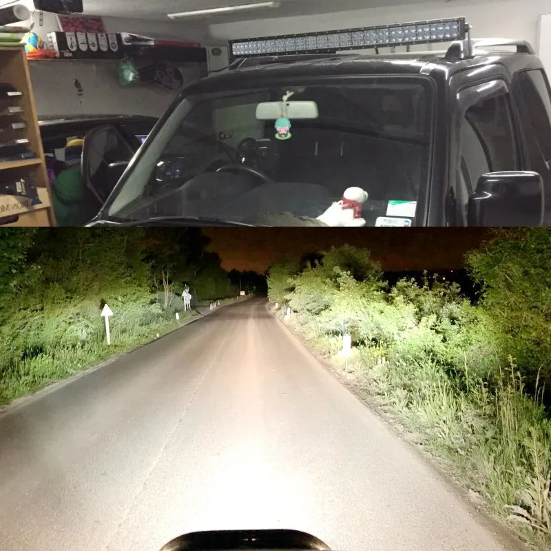 12V 24V 22 32 42 52" Off-road SUV Curved Flood LED Work Light Bar 7D Amber DRL For Jeep Car ATV UTV 4x4 4wd Pickup Truck Lorry led light led light bar
