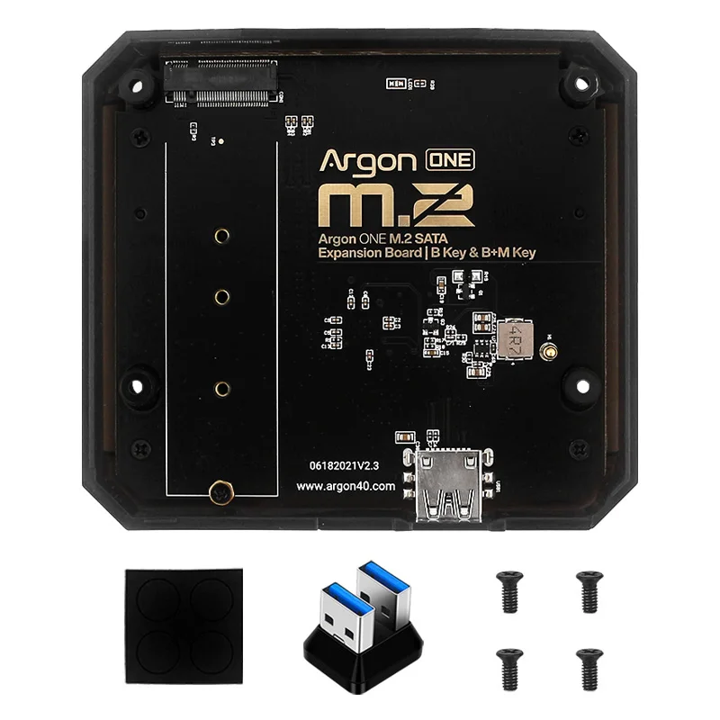 Raspberry Pi Expansion Board Argon ONE M.2 Aluminum Bottom Case USB 3.0 to M.2 SATA NVMe SSD Adapter for Argon ONE Case