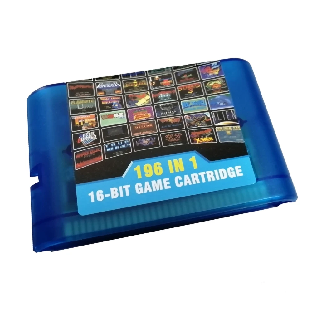 

MegaDrive MD 196 in 1 Game Cartridge for Sega 16 Bit Game for Mega Drive Mega Genesis PAL and NTSC