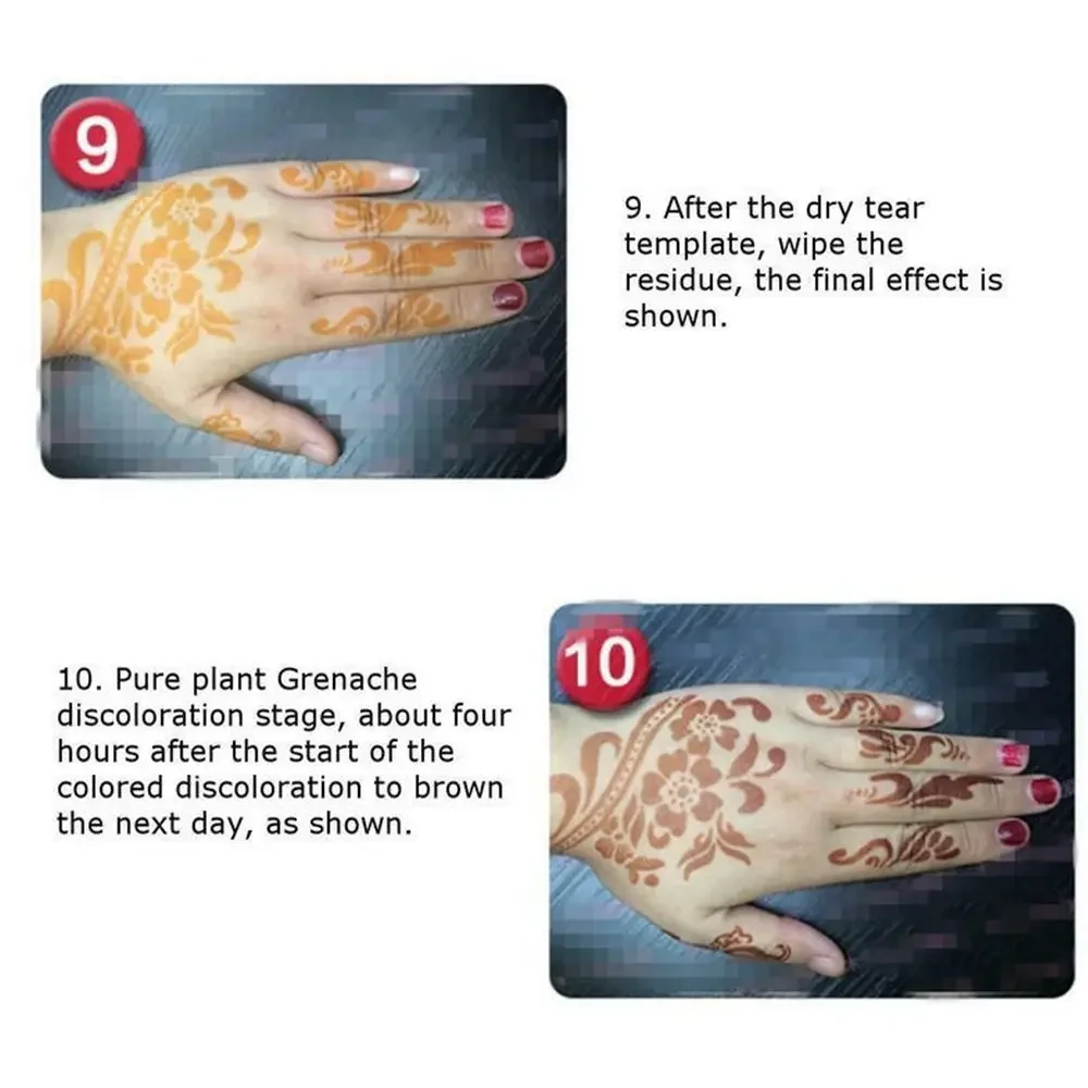 1/5/10pcs Conos temporales de Henna Natural en crema, arte de tatuaje de Henna indio,, tatuaje  de Henna a base de hierbas