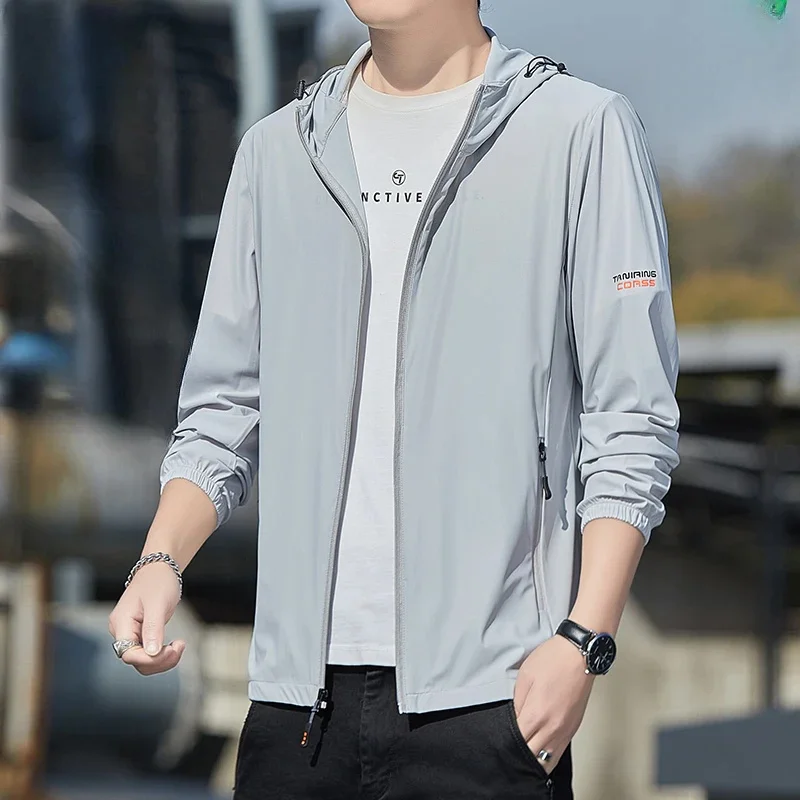

Sunscreen Suit for Men Summer Thin Coat Lightweight 2024 New Breathable UV Resistant Fishing Men's Hooded Jacket Jaqueta