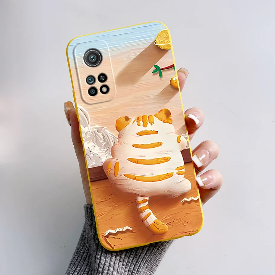 Stylish Painted Silicone Soft Protector Case for Xiaomi 10T Series - Back Cover