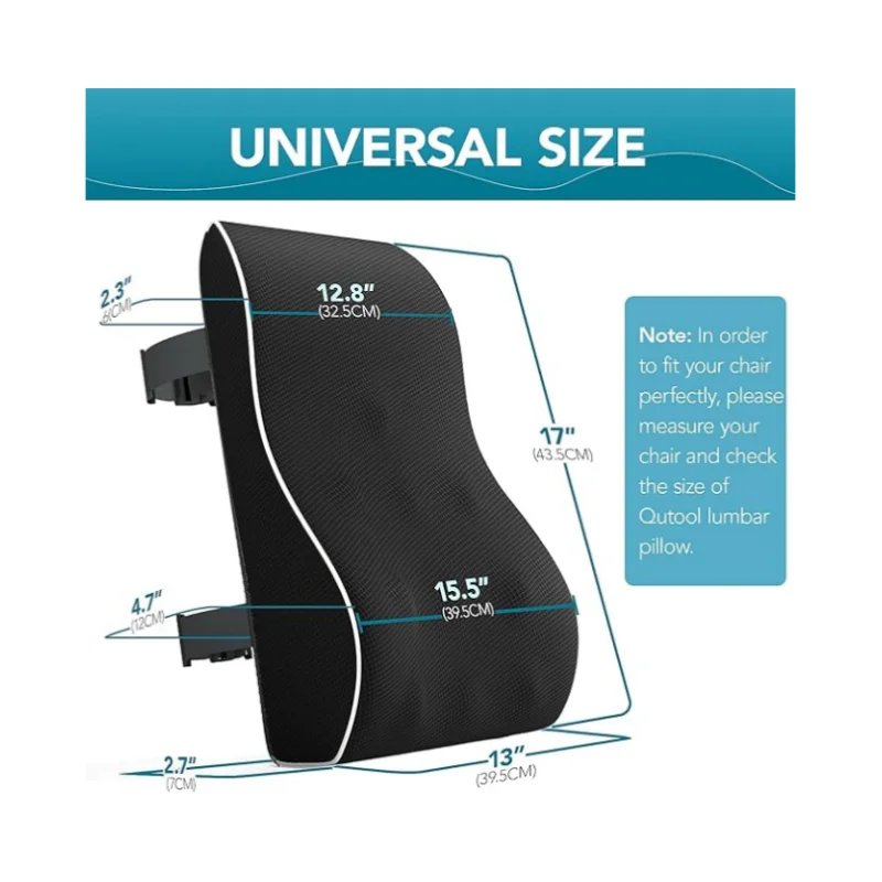 Lumbar Support Pillow for Office Chair Back Support Pillow for Car, Computer, Gaming Chair, Recliner Memory Foam Back Cushion fo 4