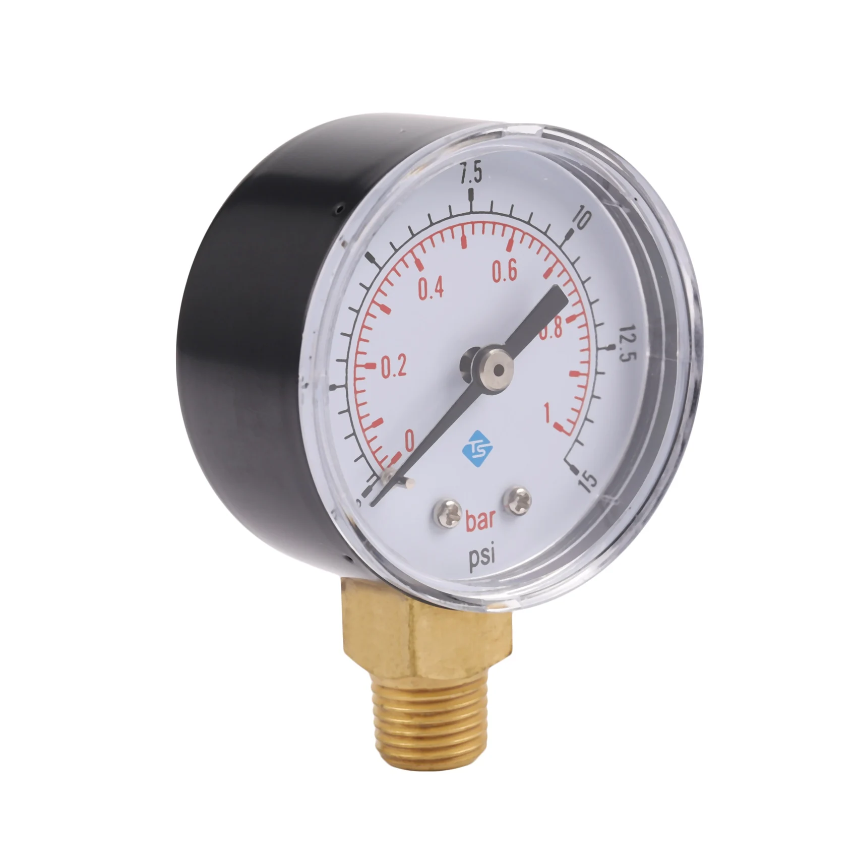 ABAN 0-1bar 50mm 수압 게이지 미터 1/4 인치 NPT 나사식 압력계 -50-15psi