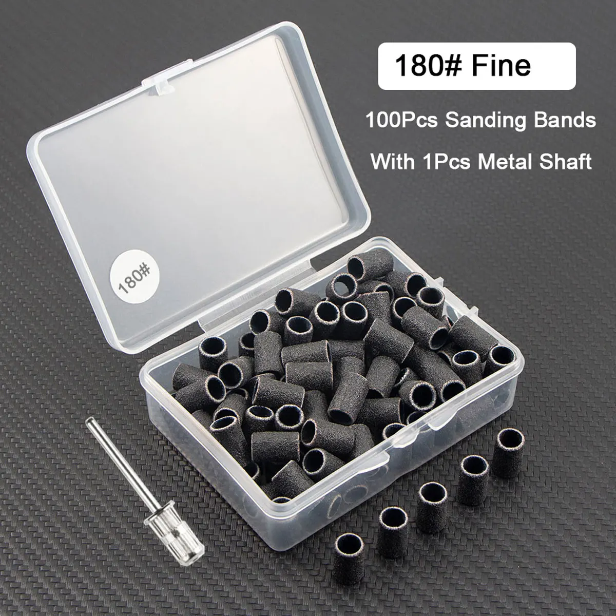 Sanding Bands & Metal Shaft Set for Nail Care and Callus Removal (100 Pieces)