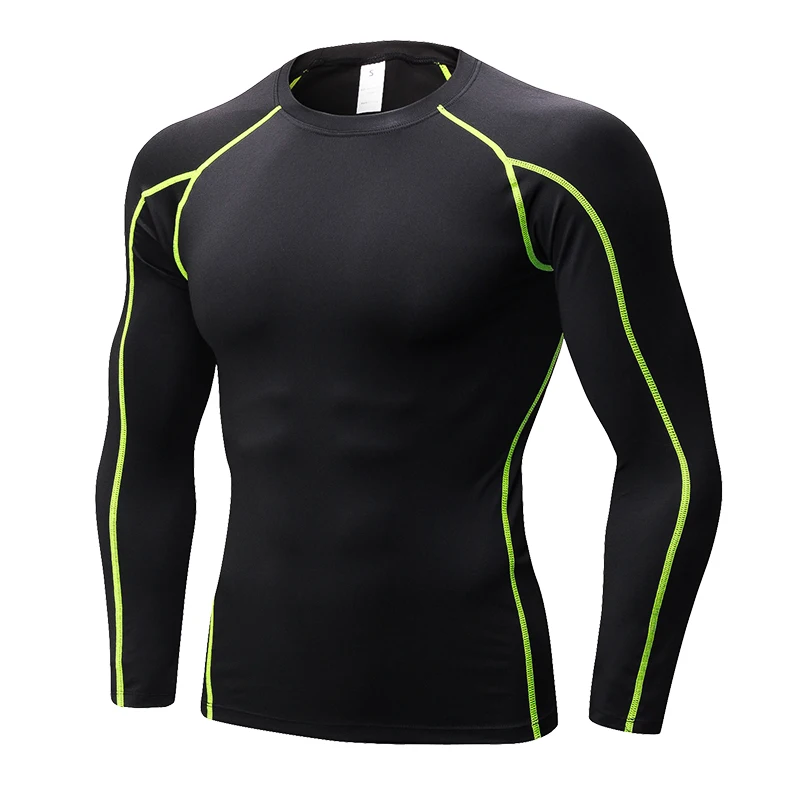 Men's Compression Shirt Long Sleeve Sports Workout T-Shirts Sport Quick Dry Fitness Running Tops Gym Sports Tights 6